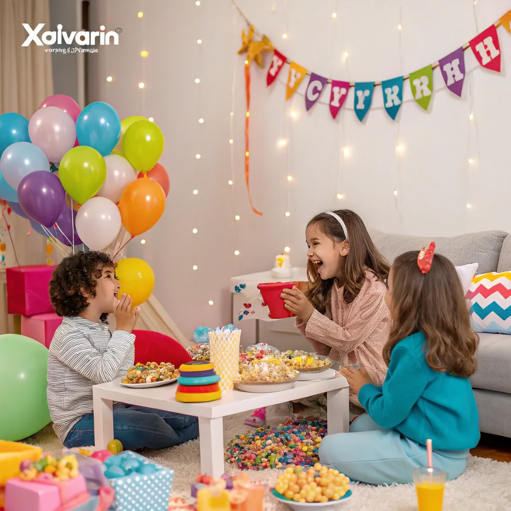 Children enjoying a colorful party organized by XOLVARIN